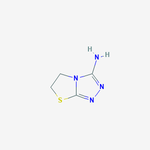 molecular formula C4H6N4S B2975090 5,6-Dihydro-thiazolo[2,3-c][1,2,4]triazol-3-ylamine CAS No. 639782-42-6