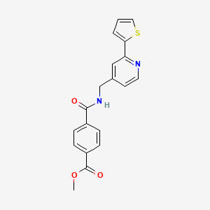 molecular formula C19H16N2O3S B2975122 Methyl 4-({[2-(thiophen-2-yl)pyridin-4-yl]methyl}carbamoyl)benzoate CAS No. 1904206-43-4