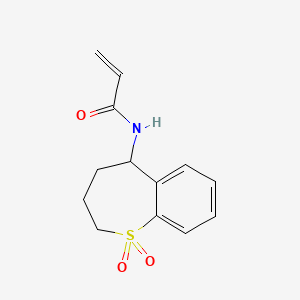 molecular formula C13H15NO3S B2975137 N-(1,1-Dioxo-2,3,4,5-tetrahydro-1lambda6-benzothiepin-5-yl)prop-2-enamide CAS No. 2324499-33-2