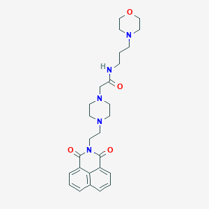 molecular formula C27H35N5O4 B2975140 2-(4-(2-(1,3-dioxo-1H-benzo[de]isoquinolin-2(3H)-yl)ethyl)piperazin-1-yl)-N-(3-morpholinopropyl)acetamide CAS No. 2034535-13-0