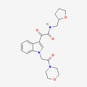 2-[1-(2-morpholin-4-yl-2-oxoethyl)indol-3-yl]-2-oxo-N-(oxolan-2-ylmethyl)acetamide