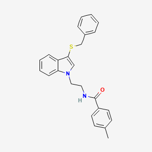 molecular formula C25H24N2OS B2975165 N-(2-(3-(benzylthio)-1H-indol-1-yl)ethyl)-4-methylbenzamide CAS No. 532970-61-9