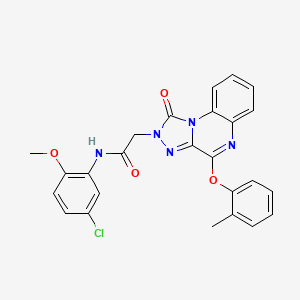 molecular formula C25H20ClN5O4 B2975169 N-(5-chloro-2-methoxyphenyl)-2-(1-oxo-4-(o-tolyloxy)-[1,2,4]triazolo[4,3-a]quinoxalin-2(1H)-yl)acetamide CAS No. 1185051-67-5