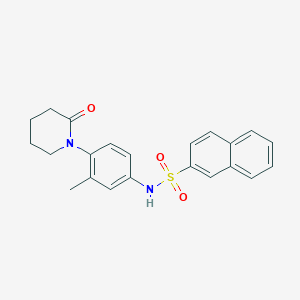 molecular formula C22H22N2O3S B2975171 N-[3-methyl-4-(2-oxopiperidin-1-yl)phenyl]naphthalene-2-sulfonamide CAS No. 941920-29-2