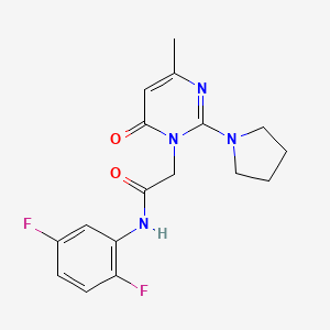 molecular formula C17H18F2N4O2 B2975177 N-(2,5-difluorophenyl)-2-[4-methyl-6-oxo-2-(pyrrolidin-1-yl)-1,6-dihydropyrimidin-1-yl]acetamide CAS No. 1251553-45-3