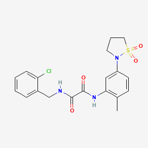 molecular formula C19H20ClN3O4S B2975183 N1-(2-chlorobenzyl)-N2-(5-(1,1-dioxidoisothiazolidin-2-yl)-2-methylphenyl)oxalamide CAS No. 1105228-78-1
