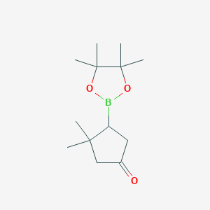 molecular formula C13H23BO3 B2975184 3,3-Dimethyl-4-(4,4,5,5-tetramethyl-1,3,2-dioxaborolan-2-yl)cyclopentan-1-one CAS No. 1159918-98-5