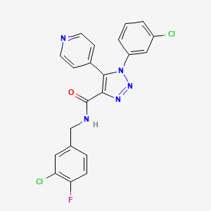 molecular formula C21H14Cl2FN5O B2975217 N-[(3-chloro-4-fluorophenyl)methyl]-1-(3-chlorophenyl)-5-(pyridin-4-yl)-1H-1,2,3-triazole-4-carboxamide CAS No. 1251689-36-7