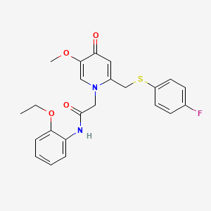 molecular formula C23H23FN2O4S B2975223 N-(2-ethoxyphenyl)-2-(2-(((4-fluorophenyl)thio)methyl)-5-methoxy-4-oxopyridin-1(4H)-yl)acetamide CAS No. 920222-39-5