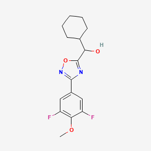 molecular formula C16H18F2N2O3 B2975236 Cyclohexyl-[3-(3,5-difluoro-4-methoxyphenyl)-1,2,4-oxadiazol-5-yl]methanol CAS No. 2445786-10-5