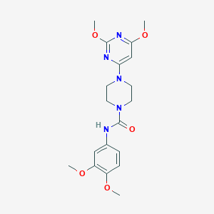 molecular formula C19H25N5O5 B2975240 N-(3,4-dimethoxyphenyl)-4-(2,6-dimethoxypyrimidin-4-yl)piperazine-1-carboxamide CAS No. 1021262-62-3