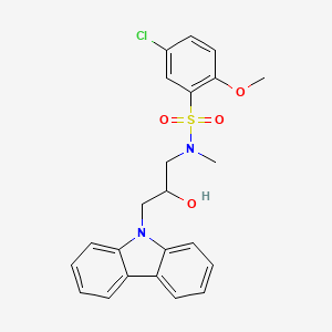 molecular formula C23H23ClN2O4S B2975258 N-[3-(9H-carbazol-9-yl)-2-hydroxypropyl]-5-chloro-2-methoxy-N-methylbenzene-1-sulfonamide CAS No. 692271-50-4