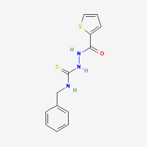 molecular formula C13H13N3OS2 B2975297 4-Benzyl-1-(thiophene-2-carbonyl)thiosemicarbazide CAS No. 139614-66-7
