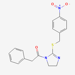 1-[2-[(4-Nitrophenyl)methylsulfanyl]-4,5-dihydroimidazol-1-yl]-2-phenylethanone