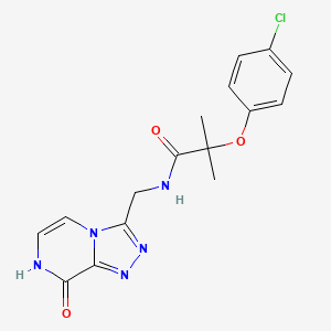 2-(4-chlorophenoxy)-N-((8-hydroxy-[1,2,4]triazolo[4,3-a]pyrazin-3-yl)methyl)-2-methylpropanamide