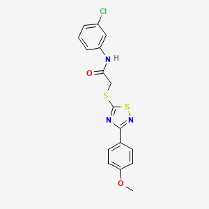 molecular formula C17H14ClN3O2S2 B2975313 N-(3-chlorophenyl)-2-((3-(4-methoxyphenyl)-1,2,4-thiadiazol-5-yl)thio)acetamide CAS No. 864922-27-0