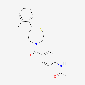 N-(4-(7-(o-tolyl)-1,4-thiazepane-4-carbonyl)phenyl)acetamide