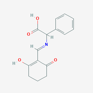 B2975329 2-{[(2,6-Dioxocyclohexyliden)methyl]amino}-2-phenylacetic acid CAS No. 521937-35-9