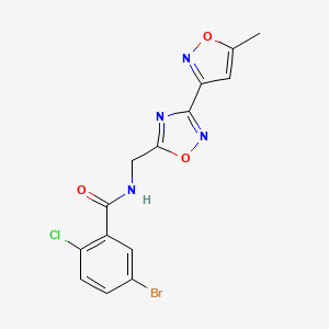 5-bromo-2-chloro-N-((3-(5-methylisoxazol-3-yl)-1,2,4-oxadiazol-5-yl)methyl)benzamide