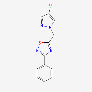 5-((4-chloro-1H-pyrazol-1-yl)methyl)-3-phenyl-1,2,4-oxadiazole