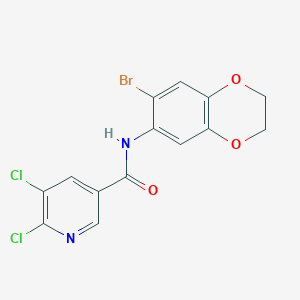 N-(6-bromo-2,3-dihydro-1,4-benzodioxin-7-yl)-5,6-dichloropyridine-3-carboxamide