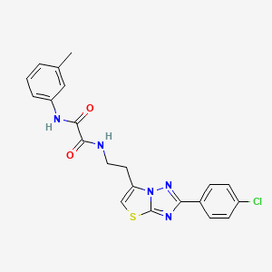 N1-(2-(2-(4-chlorophenyl)thiazolo[3,2-b][1,2,4]triazol-6-yl)ethyl)-N2-(m-tolyl)oxalamide