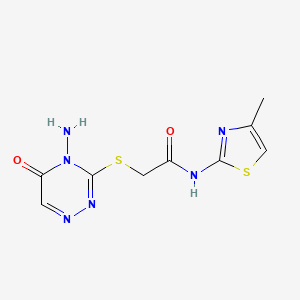 2-((4-amino-5-oxo-4,5-dihydro-1,2,4-triazin-3-yl)thio)-N-(4-methylthiazol-2-yl)acetamide