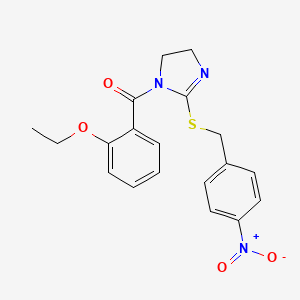 (2-Ethoxyphenyl)-[2-[(4-nitrophenyl)methylsulfanyl]-4,5-dihydroimidazol-1-yl]methanone