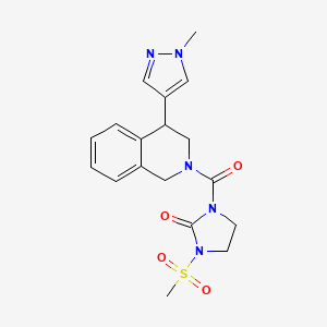 1-(4-(1-methyl-1H-pyrazol-4-yl)-1,2,3,4-tetrahydroisoquinoline-2-carbonyl)-3-(methylsulfonyl)imidazolidin-2-one