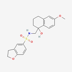 molecular formula C20H23NO5S B2975385 N-((1-hydroxy-6-methoxy-1,2,3,4-tetrahydronaphthalen-1-yl)methyl)-2,3-dihydrobenzofuran-5-sulfonamide CAS No. 2034259-54-4