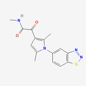 molecular formula C15H14N4O2S B2975394 2-[1-(1,2,3-benzothiadiazol-5-yl)-2,5-dimethyl-1H-pyrrol-3-yl]-N-methyl-2-oxoacetamide CAS No. 866156-77-6