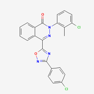 molecular formula C23H14Cl2N4O2 B2975395 2-(3-chloro-2-methylphenyl)-4-[3-(4-chlorophenyl)-1,2,4-oxadiazol-5-yl]-1(2H)-phthalazinone CAS No. 478045-83-9