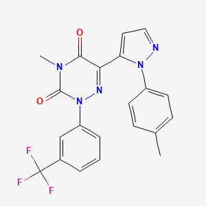 4-Methyl-6-(1-(4-methylphenyl)-1H-pyrazol-5-yl)-2-(3-(trifluoromethyl)phenyl)-1,2,4-triazine-3,5(2H,4H)-dione