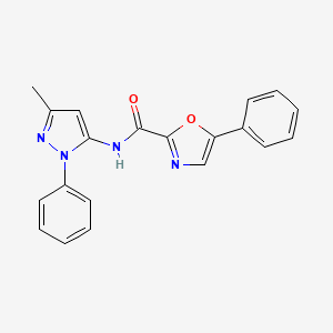 molecular formula C20H16N4O2 B2975407 N-(3-methyl-1-phenyl-1H-pyrazol-5-yl)-5-phenyloxazole-2-carboxamide CAS No. 1795189-71-7