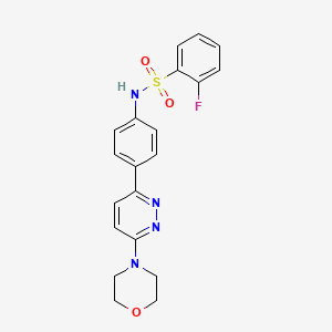 2-fluoro-N-[4-(6-morpholin-4-ylpyridazin-3-yl)phenyl]benzenesulfonamide