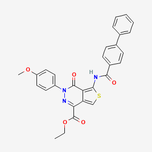 Ethyl 3-(4-methoxyphenyl)-4-oxo-5-[(4-phenylbenzoyl)amino]thieno[3,4-d]pyridazine-1-carboxylate