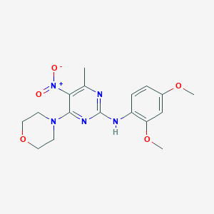 molecular formula C17H21N5O5 B2975413 N-(2,4-dimethoxyphenyl)-4-methyl-6-morpholino-5-nitropyrimidin-2-amine CAS No. 1203205-72-4