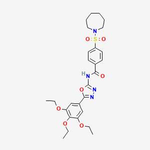 4-(azepan-1-ylsulfonyl)-N-[5-(3,4,5-triethoxyphenyl)-1,3,4-oxadiazol-2-yl]benzamide
