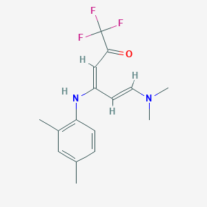 (3E,5E)-6-(dimethylamino)-4-(2,4-dimethylanilino)-1,1,1-trifluoro-3,5-hexadien-2-one