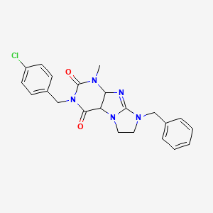 8-benzyl-3-[(4-chlorophenyl)methyl]-1-methyl-1H,2H,3H,4H,6H,7H,8H-imidazo[1,2-g]purine-2,4-dione