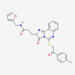 3-(5-{[2-(4-fluorophenyl)-2-oxoethyl]sulfanyl}-3-oxo-2H,3H-imidazo[1,2-c]quinazolin-2-yl)-N-[(furan-2-yl)methyl]propanamide
