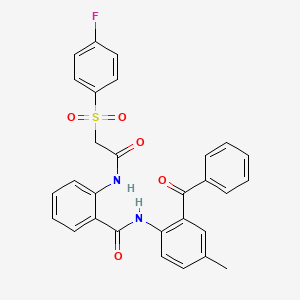 N-(2-benzoyl-4-methylphenyl)-2-(2-((4-fluorophenyl)sulfonyl)acetamido)benzamide