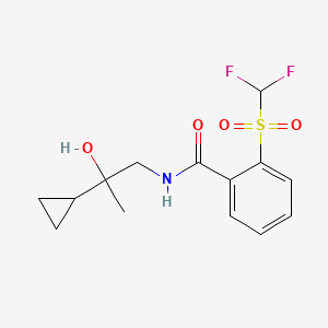 molecular formula C14H17F2NO4S B2975439 N-(2-cyclopropyl-2-hydroxypropyl)-2-difluoromethanesulfonylbenzamide CAS No. 1798619-03-0