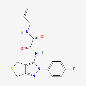 molecular formula C16H15FN4O2S B2975458 N'-[2-(4-fluorophenyl)-2H,4H,6H-thieno[3,4-c]pyrazol-3-yl]-N-(prop-2-en-1-yl)ethanediamide CAS No. 899969-74-5