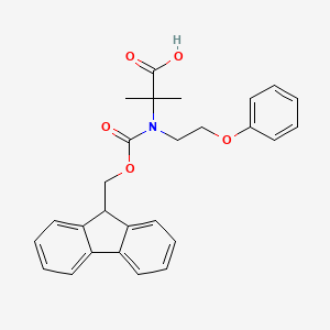 molecular formula C27H27NO5 B2975460 2-({[(9H-fluoren-9-yl)methoxy]carbonyl}(2-phenoxyethyl)amino)-2-methylpropanoic acid CAS No. 2094456-49-0