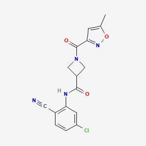 molecular formula C16H13ClN4O3 B2975465 N-(5-chloro-2-cyanophenyl)-1-(5-methyl-1,2-oxazole-3-carbonyl)azetidine-3-carboxamide CAS No. 1396758-21-6