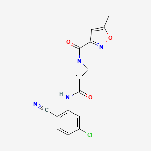 molecular formula C16H13ClN4O3 B2975465 N-(5-chloro-2-cyanophenyl)-1-(5-methylisoxazole-3-carbonyl)azetidine-3-carboxamide CAS No. 1396758-21-6