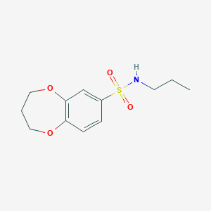 molecular formula C12H17NO4S B2975474 N-propyl-3,4-dihydro-2H-1,5-benzodioxepine-7-sulfonamide CAS No. 941970-98-5