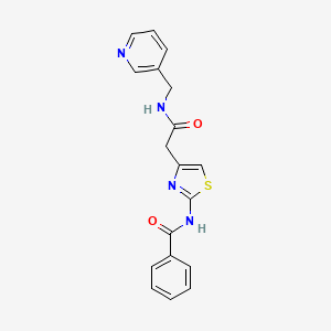 molecular formula C18H16N4O2S B2975477 N-(4-(2-氧代-2-((吡啶-3-基甲基)氨基)乙基)噻唑-2-基)苯甲酰胺 CAS No. 941984-76-5