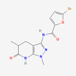 molecular formula C13H13BrN4O3 B2975485 5-溴-N-(1,5-二甲基-6-氧代-4,5,6,7-四氢-1H-吡唑并[3,4-b]吡啶-3-基)呋喃-2-甲酰胺 CAS No. 1170186-90-9